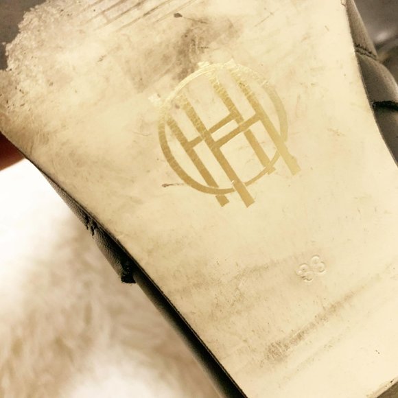 House of Harlow 1960 Warner Black Leather Ankle Booties Size 38 - Picture 7 of 10